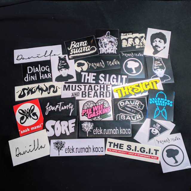 

Stiker pack sticker band indie Indonesia paket