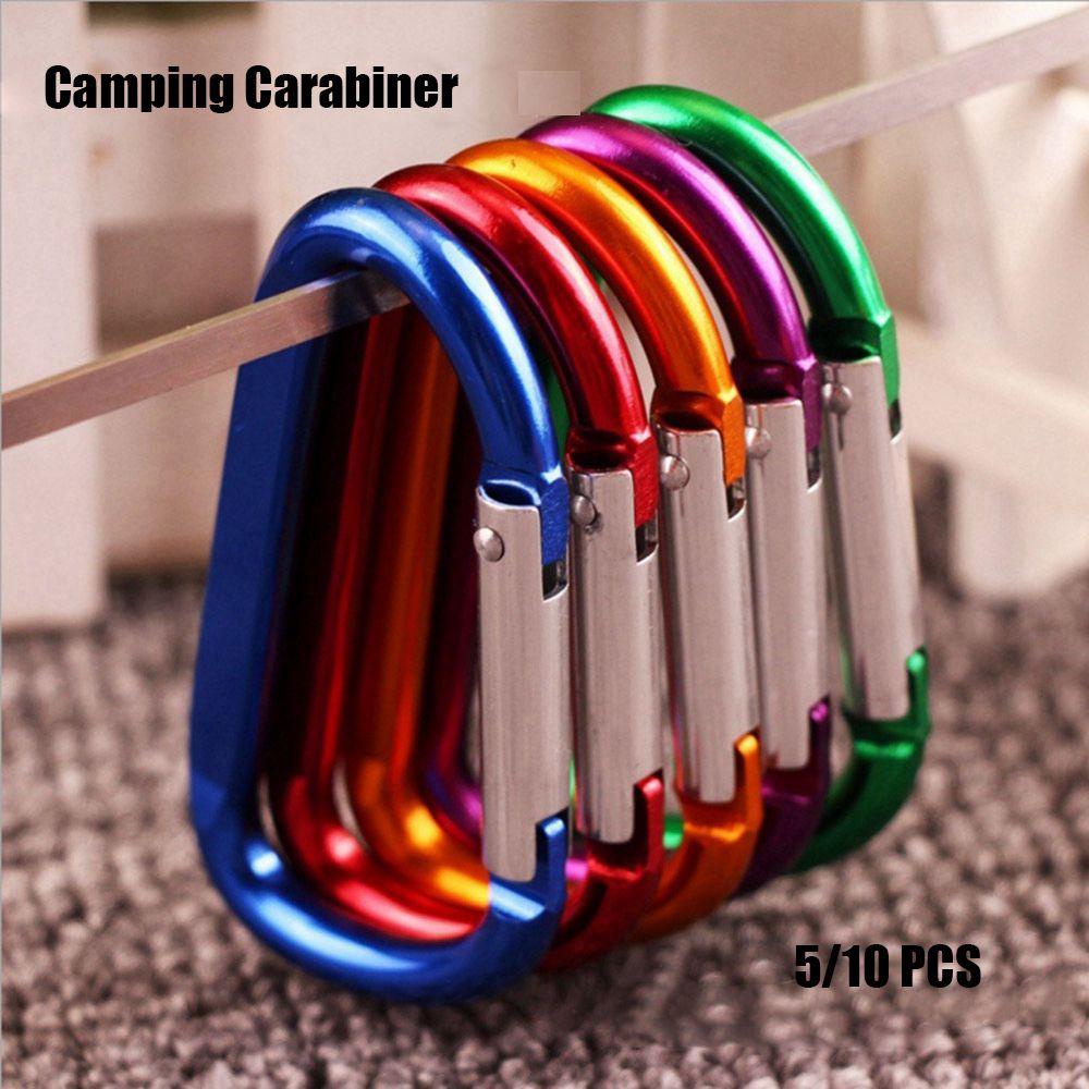 CHOOKYY Chookyy 5/10pcs Gesper Panjat Kualitas Tinggi Peralatan Safety Alloy Carabiner