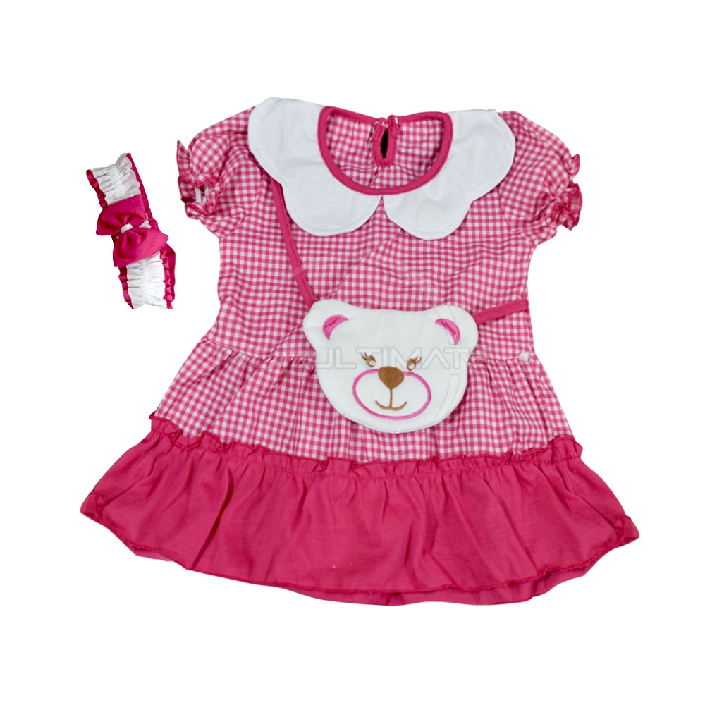 Dress Bayi Motif Animal Lucu (0-9 bulan) Bonus Bandana Baju Bayi Perempuan TRS-116