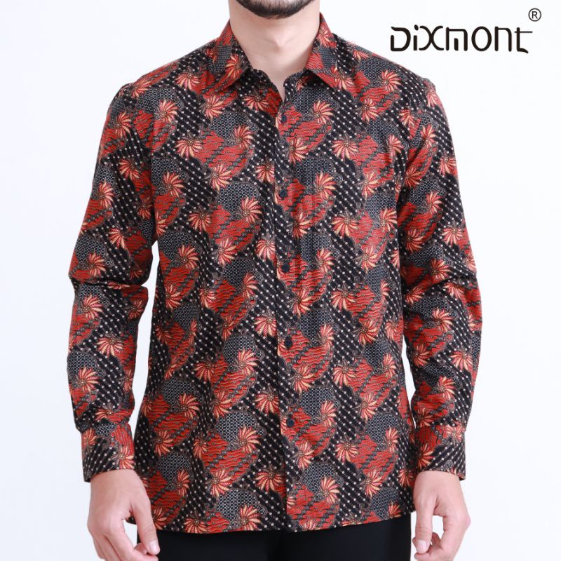 Dixmont Kemeja Pria Batik Panjang Hem BL04721