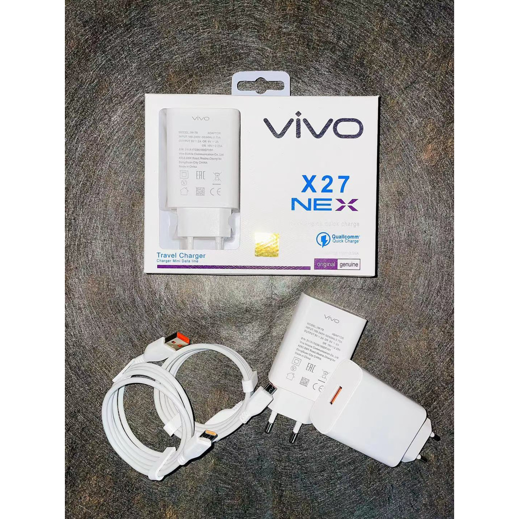 【3078-X27】[GROSIR/COD]CHARGER CASAN MICRO-USB &amp; TYPE-C VIVO X27 NEX / X60 / Y17 MICRO-USB / S1 PRO TYPE-C FAST CHARGING