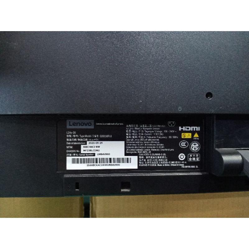 MONITOR LENOVO 24INC L24E-30 FHD 75HZ HDMI VGA