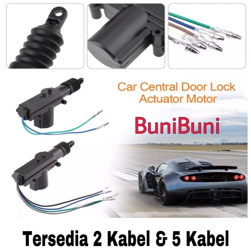 Anak Central Lock / Pistol Sentral Lock Mobil Dengan 2 &amp; 5 Kabel Universal