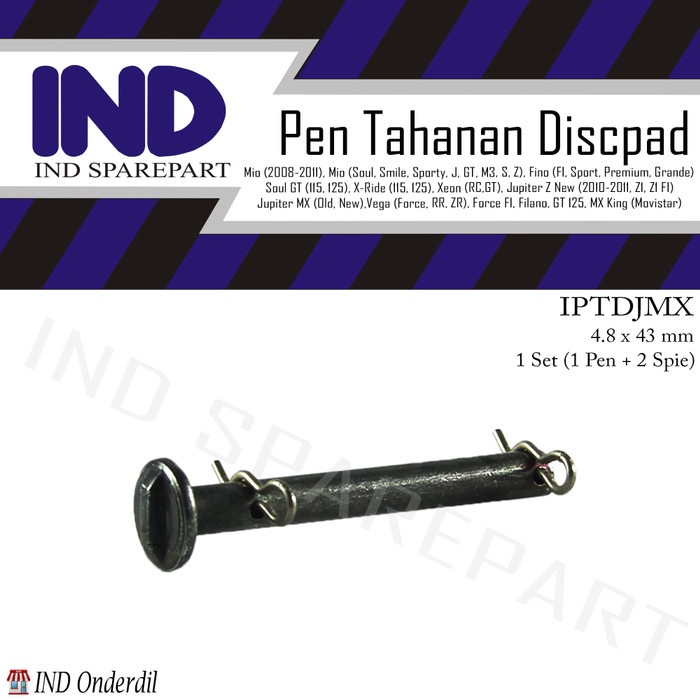 IND Onderdil Pin-Pen-Baut Tahanan Discpad-Kaliper Rem Cakram Depan Vega Force-RR-ZR