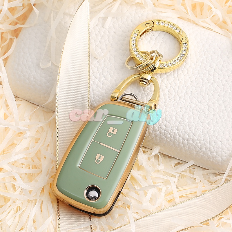 Casing Kunci Remote Mobil Bahan TPU Lembut 2 Tombol Dengan Gantungan Kunci Untuk Nissan Qashqai J11 X-Trail Juke Micra Murano Tiida Maxima