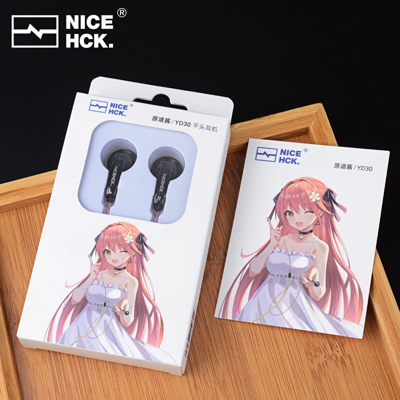 Nicehck YD30 UV Varnish Surface 3.5mm HIFI Music Earbud Kabel 15.4mm Mikrofon Earphone Untuk Gaming Meeting IEM EB2S