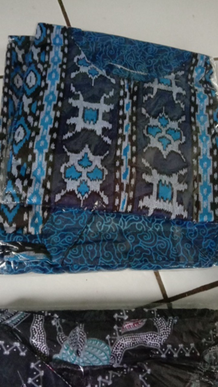 Batik Couple Keluarga Sania Ruffle Ori Ndoro Jowi Dnt Mega Mendung Biru