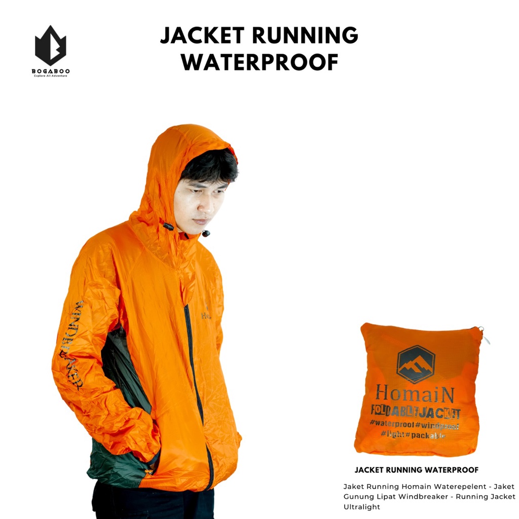 Jaket Running Hommain - Jaket Running Waterrepellen - Jaket Running Ultralight - jaket lari