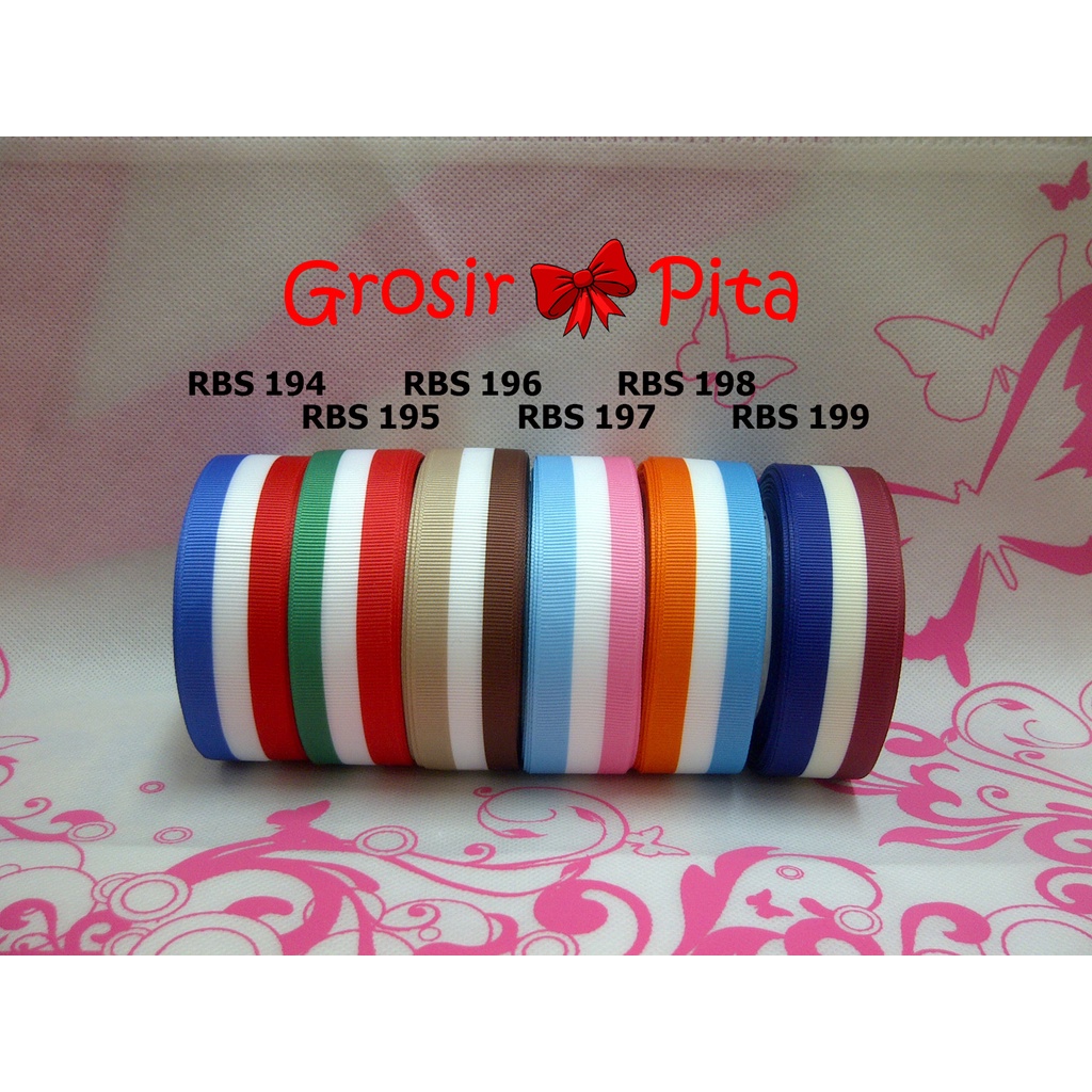 

(25 yard) Pita Grosgrain Motif RBS 194,195,196,197,198,199 | Toko Bahan Craft | Grosir Pita