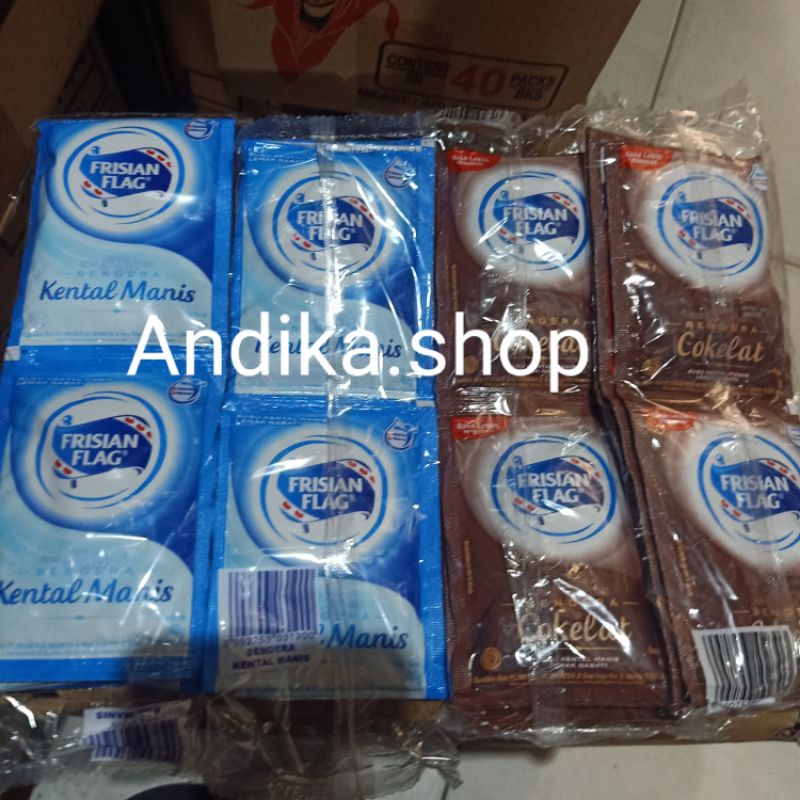 

susu kental manis&coklat bendera sachet isi 6@40gram
