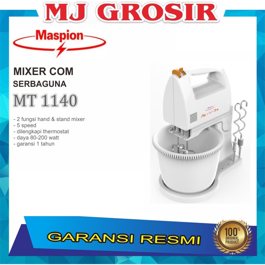 PROMO STAND MIXER COM MASPION MT 1140 SERBAGUNA MESIN PENGHALUS