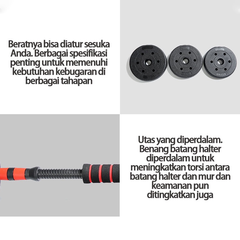 Rumah Dumbbell Peralatan Kebugaran Pria dan Wanita Rumah Pelatihan Pelajar 20KG Set Barbel Ramah Lingkungan OT77