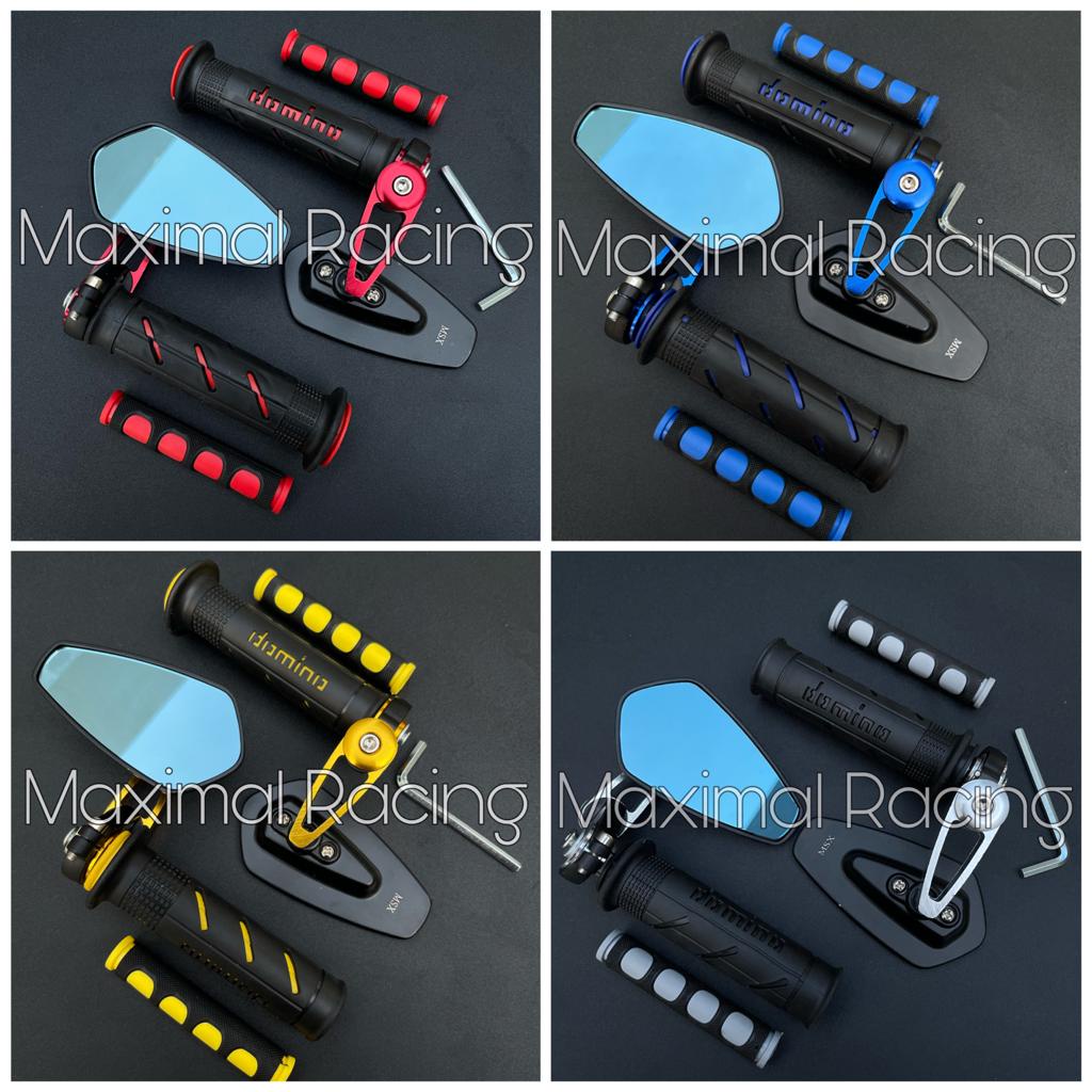 Paket 3in1 Spion Jalu Oval Plus Handgrip Domino Plus Karet Handle Universal ALL Motor