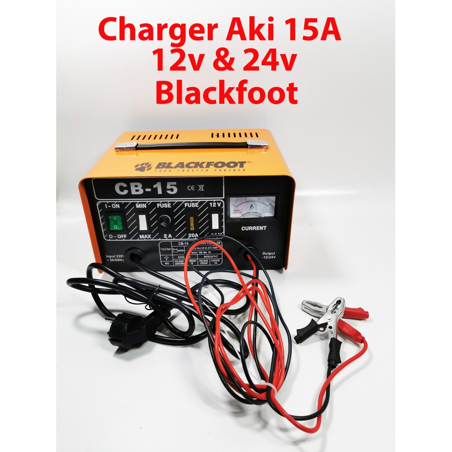 charger battery aki 15A CB blackfoot - cas accu baterai mobil motor