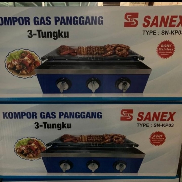 Kompor Panggang 3 Tungku Sanex KP03 - Kompor Gas