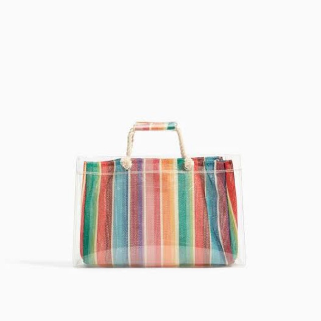 Zara Girls Striped Mini Tote Bag
