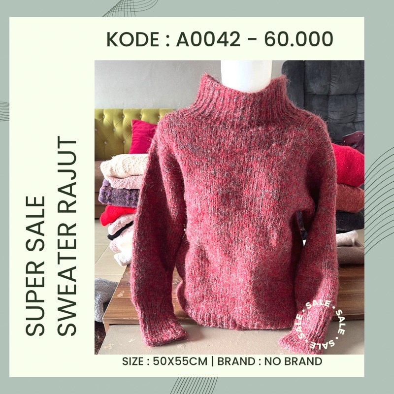 Turtleneck Sweater Rajut Wool Import Premium Knitted Infinity Musim Dingin Salju Winter Snow