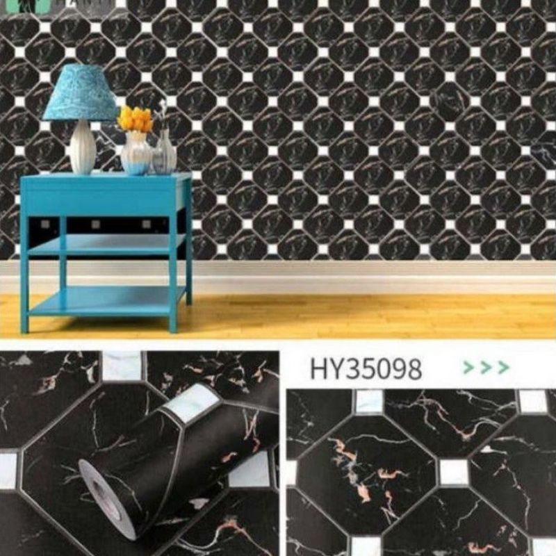 Wallpaper Dinding Hitam Batu Marmer Istimewah Sticker Dinding Wall Sticker