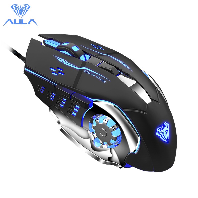 Aula S20 Mouse Gaming Marco Programmable Lampu Keren USB