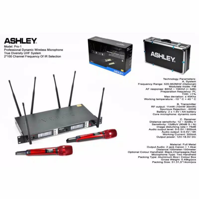 microphone mic ashley PRO1 wireless PRO 1 PEGANG JEPIT HEADSET sesuai VARIAN