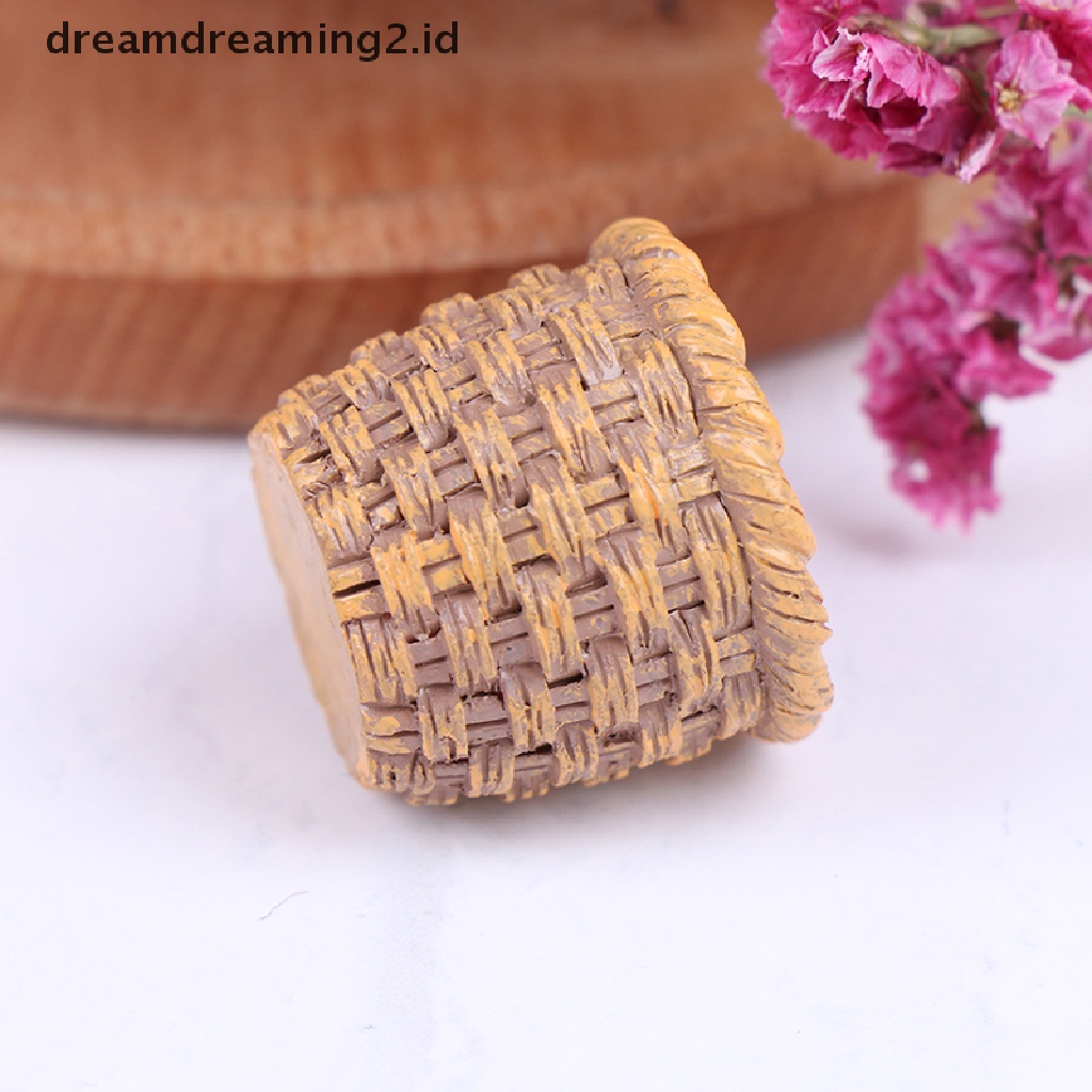 1pc Miniatur Keranjang Bahan Resin Untuk Aksesoris Dapur Rumah Boneka 1: 12