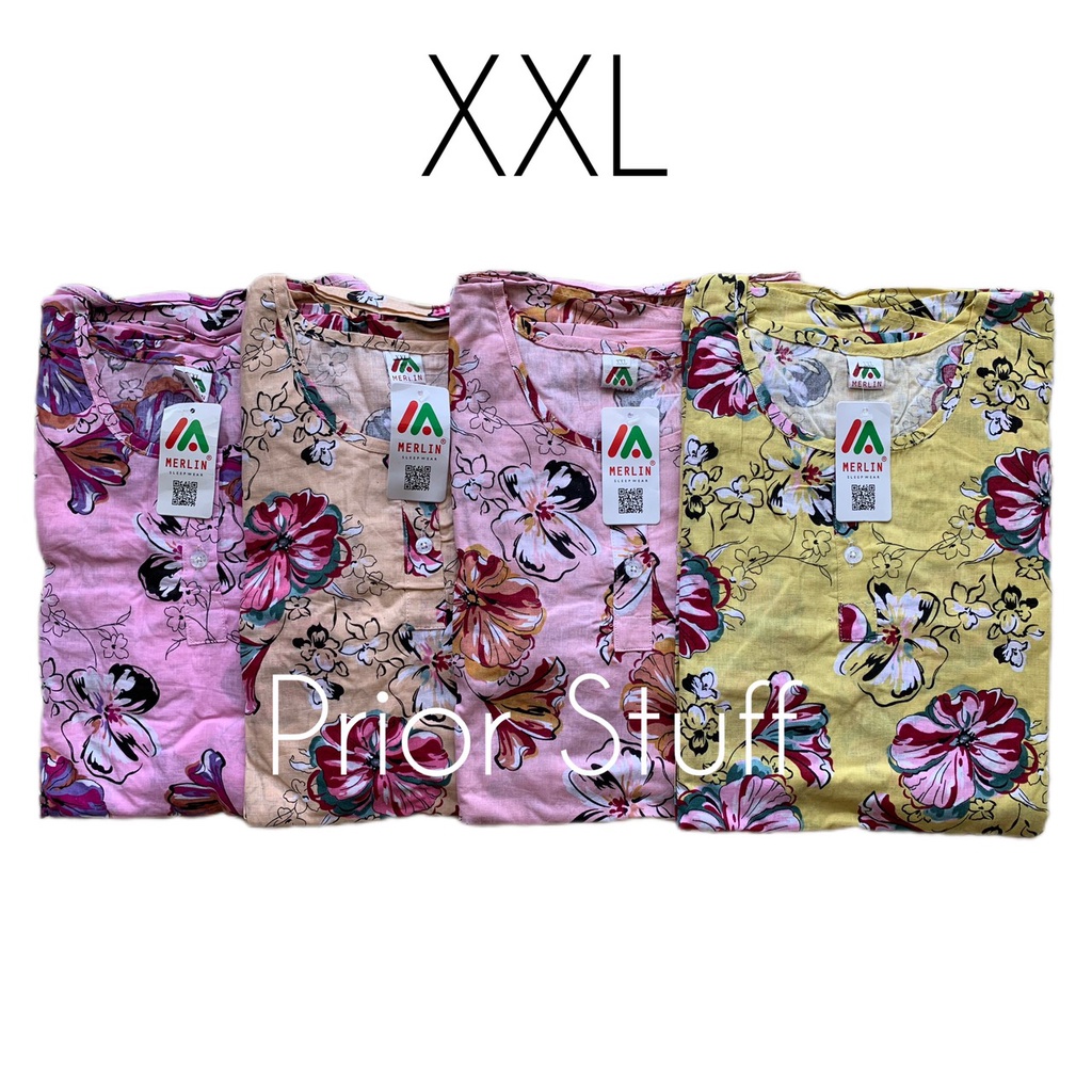 Baju Tidur Merlin BD XXL Motif Bunga Cantik
