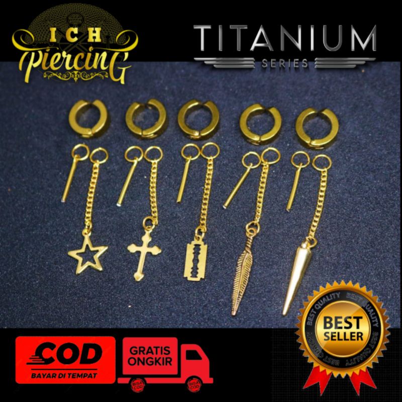 TERBARU ANTING TINDIK DAN JEPIT BTS GOLD 5 VARIASI