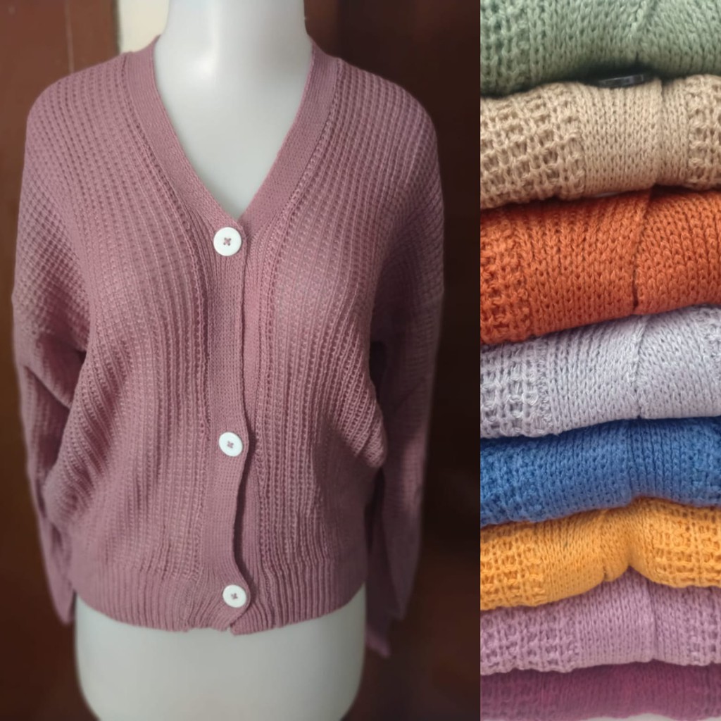 Crop Cardy / Cardigan Crop / Cardigan Rajut / Cardigan wanita Lengan BALON