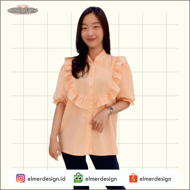 Blouse Wanita Kotak Kotak | Blouse Wanita Gingham