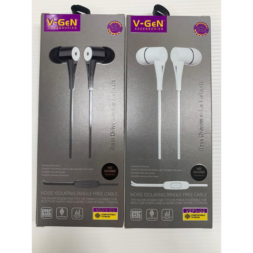 new~Earphone V-GeN Headset Extra Bass HD Handsfree VEP1-06 Vgen premium sound Deep Bass HD Sound