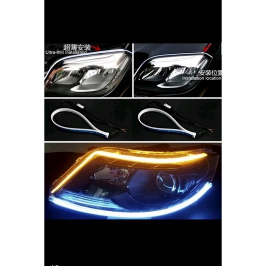 lampu alis mobil led running 60 cm universal