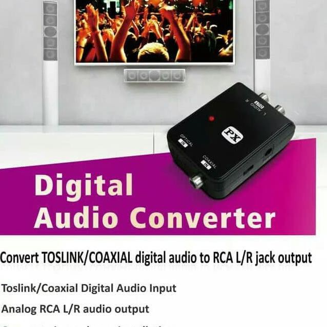 Conveter audio digital to Analog PX DAC-200 - Toslink optical to rca