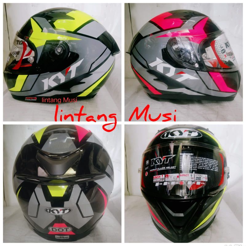 KYT FALCON FR RAID BLACK FUXIA YELLOW