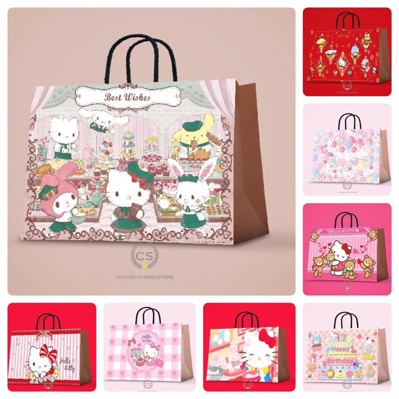 

paper bag hello kitty sanrio tas kado tas kertas shopping bag kraft paper wrapping paper goodie bag hampers gift bag