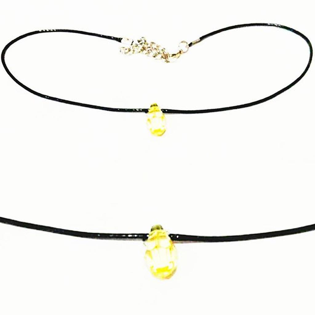 Baby Choker Necklace Yellow Crystal | Kalung Handmade