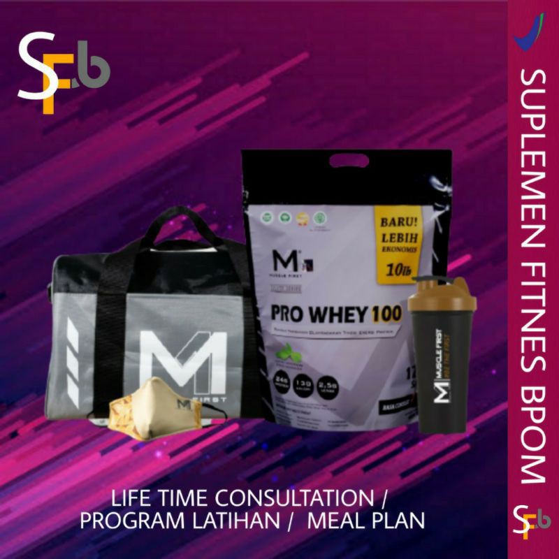 M1 MUSCLE FIRST PRO WHEY 100 10 LBS SUPLEMEN ISOLATE CONCENTRATE FITNESS TINGGI PROTEIN GYM BXN ON