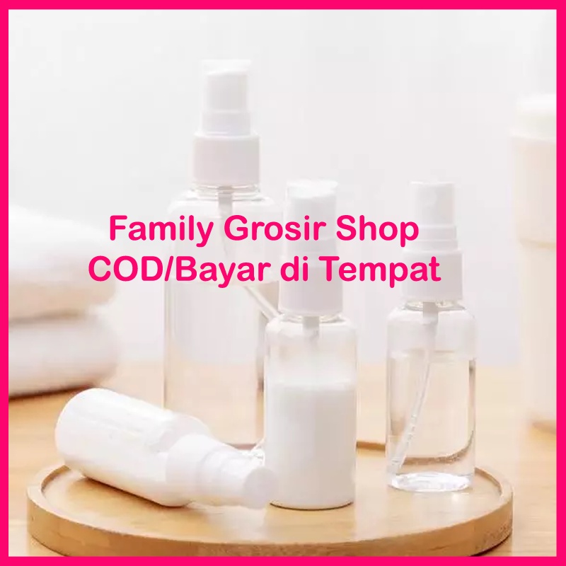 Botol spray transparan kosong bahan plastik 30 ml, 50 ml, 100 ml