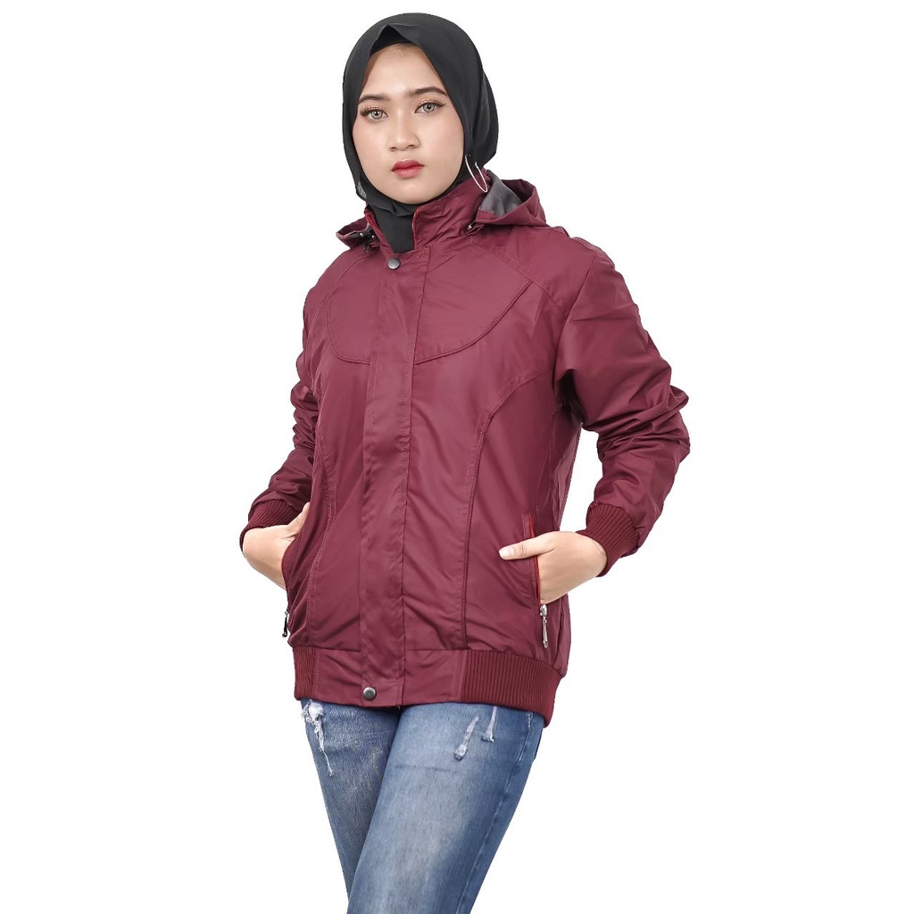 JAKET OUTDOOR WANITA RUNNING LARI OLAH RAGA JAKET PARASUT CEWE WATERPROOF