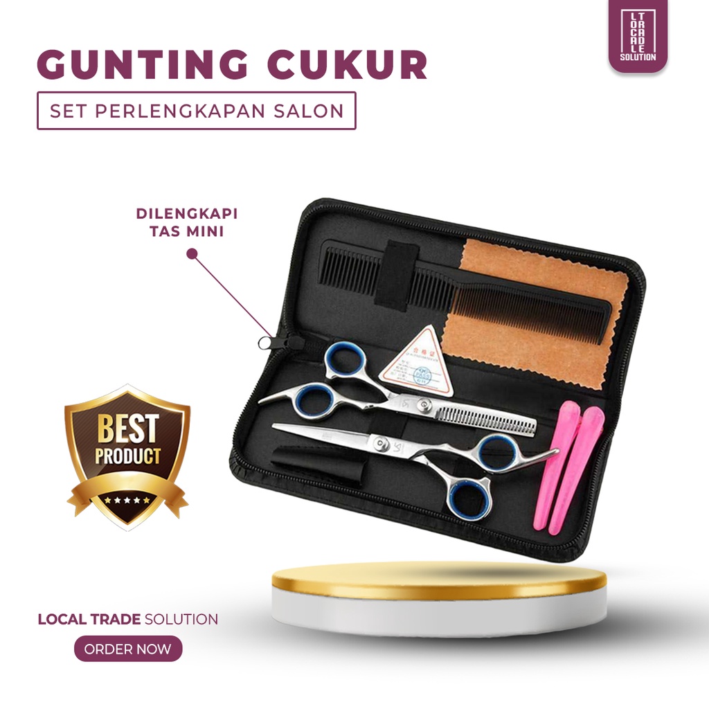 Biutte.co Peralatan Set Gunting Rambut Salon Profesional - BHT002