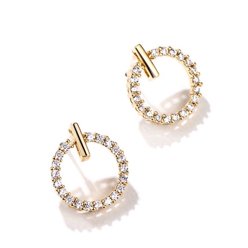 Anting Circle Rhinestone Wanita Fashion Korea