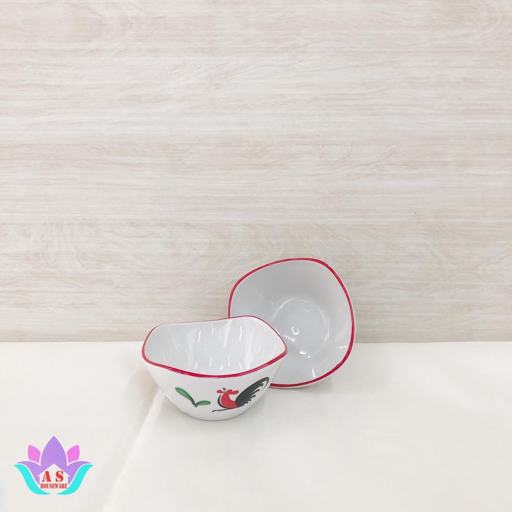 Mangkok Kecil Puding Keramik Kopin motif Ayam Jago