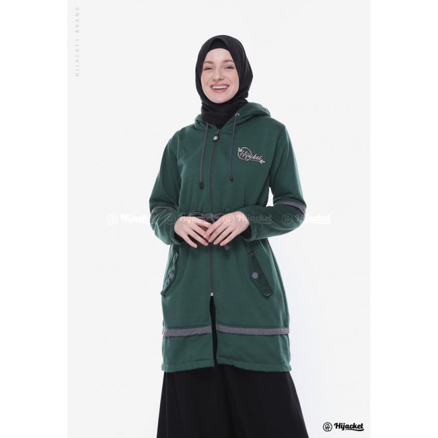 100% ORIGINAL - Jaket Sweater Wanita Muslimah Hijaber - Hijacket Aurelia - Panjang Hijabers Syari-Alpine