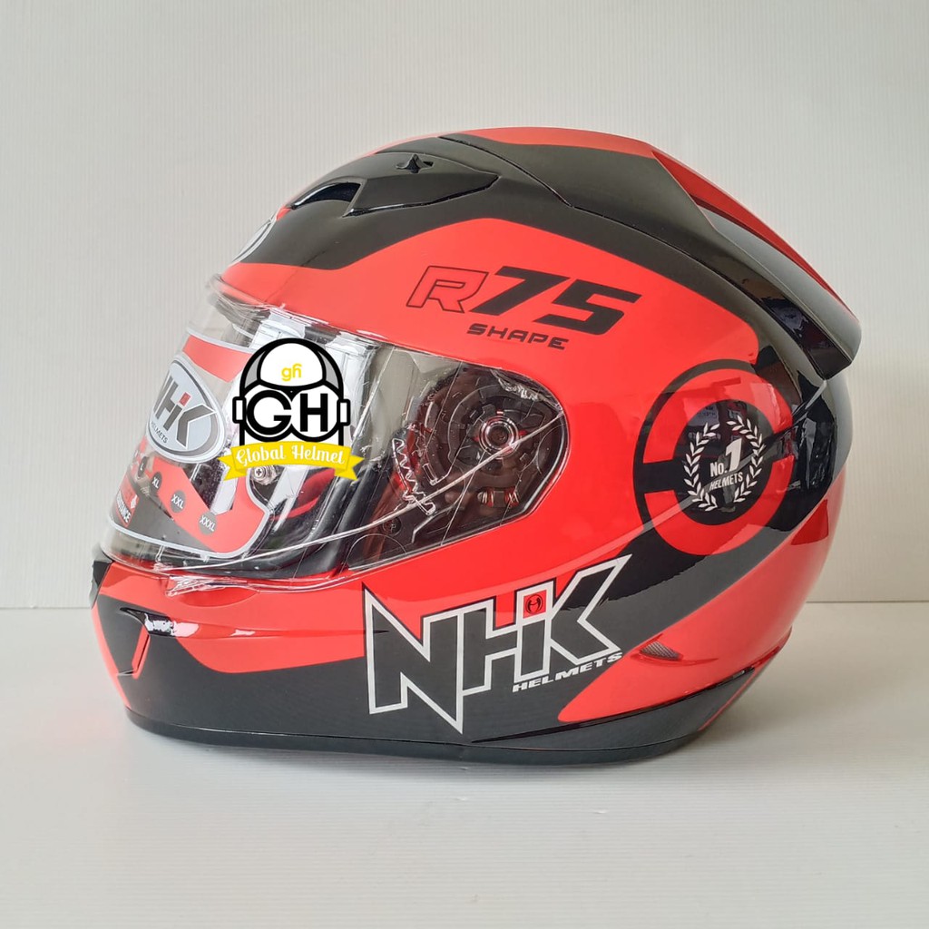 HELM FULLFACE NHK GP1000 NHK GP-1000 MOTIF R75 R -75 RED BLACK GP 1000 ORIGINAL NHK