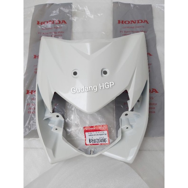 Cover Front Top Pearl White Cover Dasi Panel Tameng Depan Honda Blade Old 64500-KWB-600PFW Ori Honda