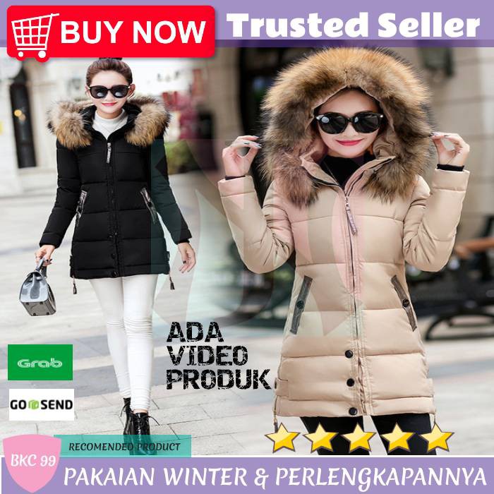 Jaket Winter Wanita Coat Winter Jaket Bulu Winter Coat Jaket Musim Dingin Wanita hangat