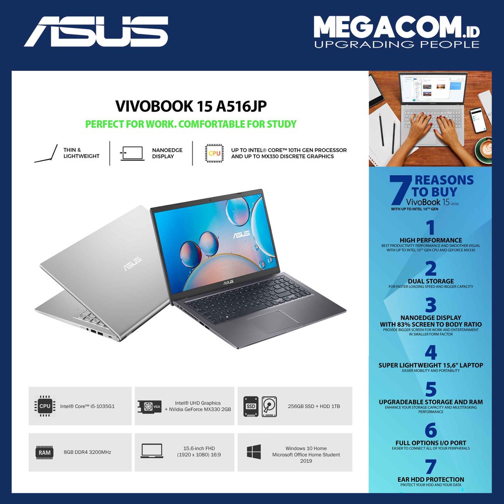 Asus A516JP-FHD5121 Grey [i5-1035G1|RAM 8GB|SSD 256GB+HDD 1TB|NVidia|Win|OHS]