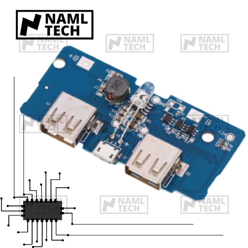 Modul Mesin Power Bank 2A Board Cas Charger HP Smartphone USB