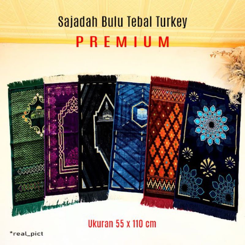 Sajadah Turki Bludru MIDI Tebal Ukuran 55x110cm