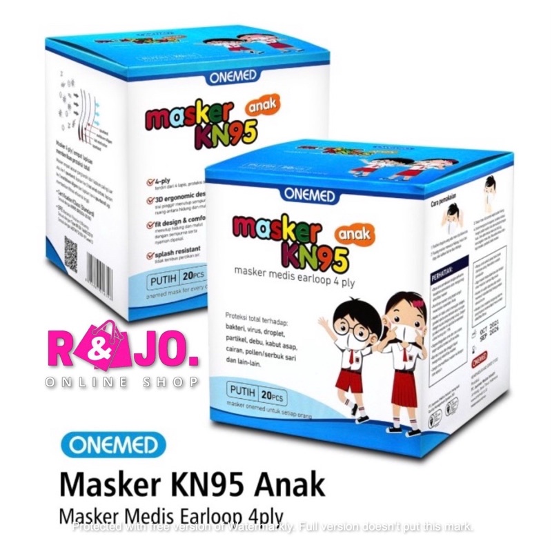 Masker KN95 Onemed Anak Masker Medis Earloop 4ply isi 20 pcs