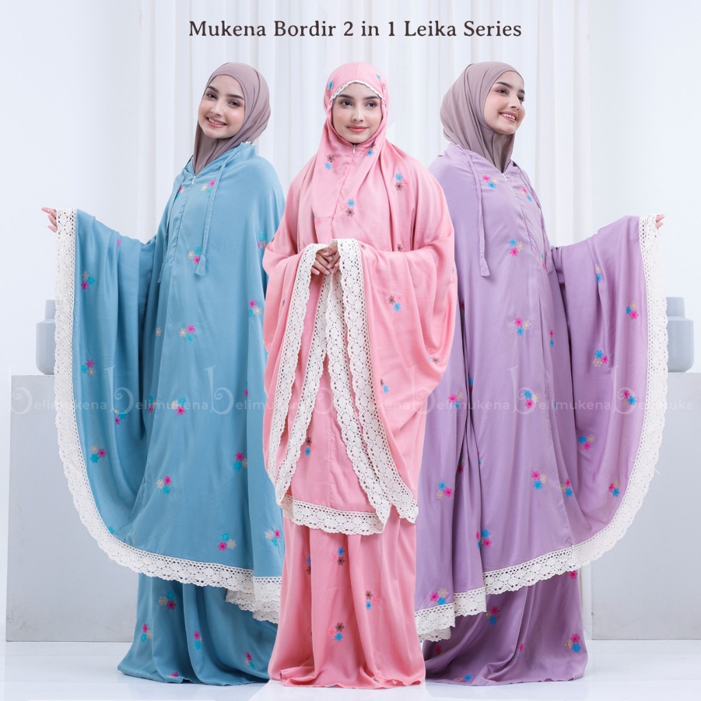 BELIMUKENA PREMIUM - Mukena Rayon Traveling 2in1 Leika